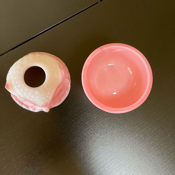 Fenton Rosalene Pink Slag Glass Owl Fairy Light - Picture 3 of 5